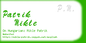 patrik mikle business card